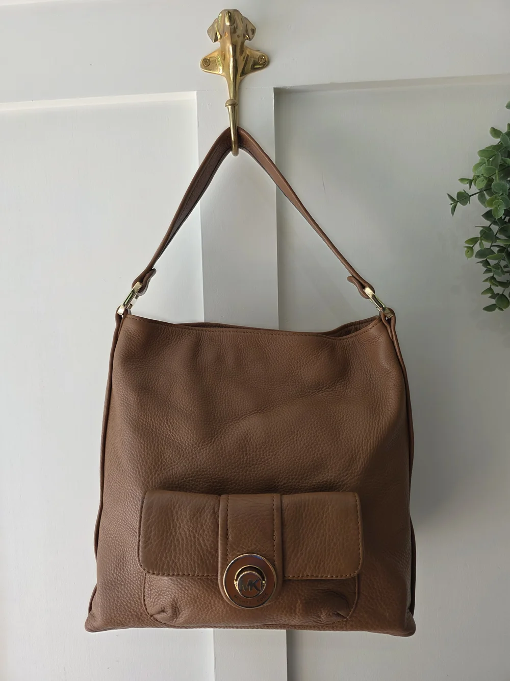 Michael Kors Caramel/Cognac Brown Leather Shoulder Bag